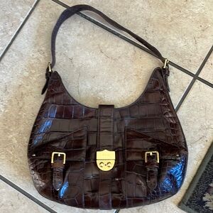 Lauren Ralph Lauren Brown Crocodile Purse